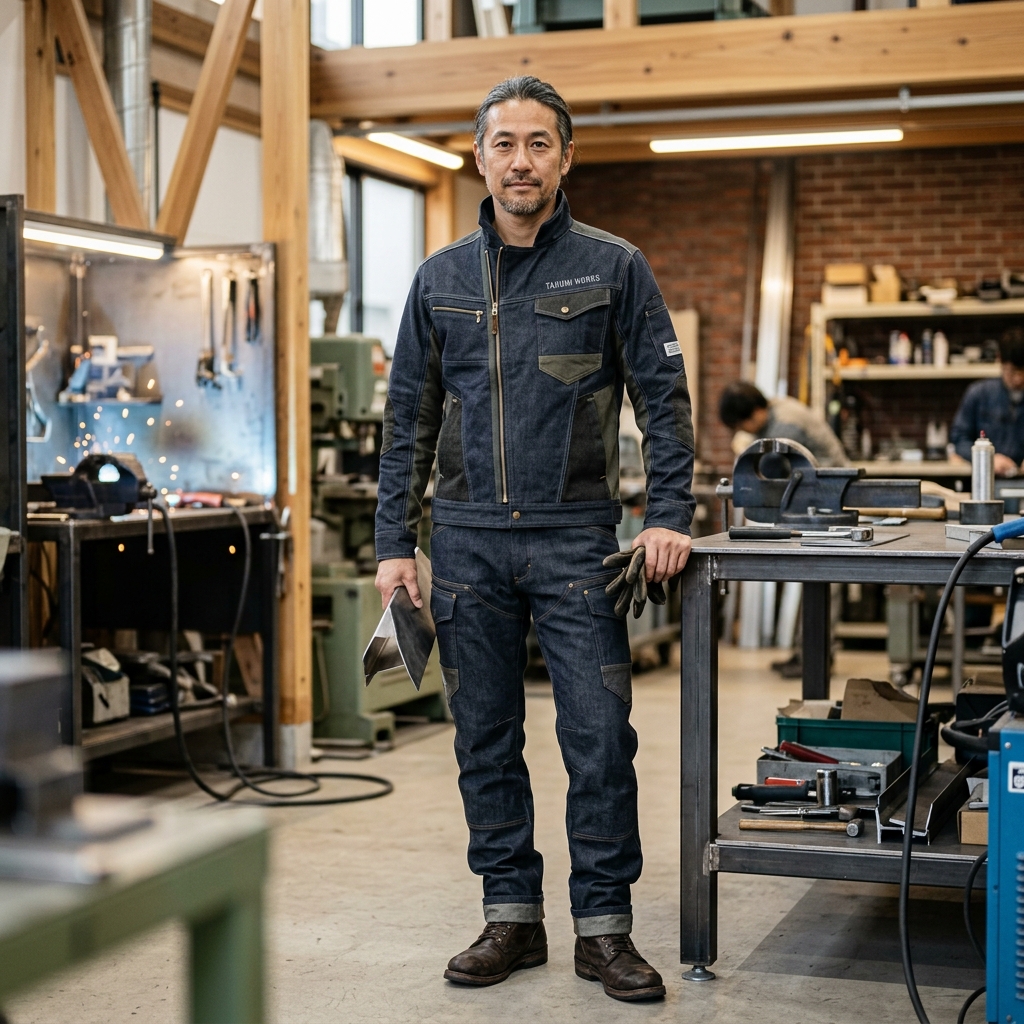 工場・ワークショッ プユニフォームの着用イメージ